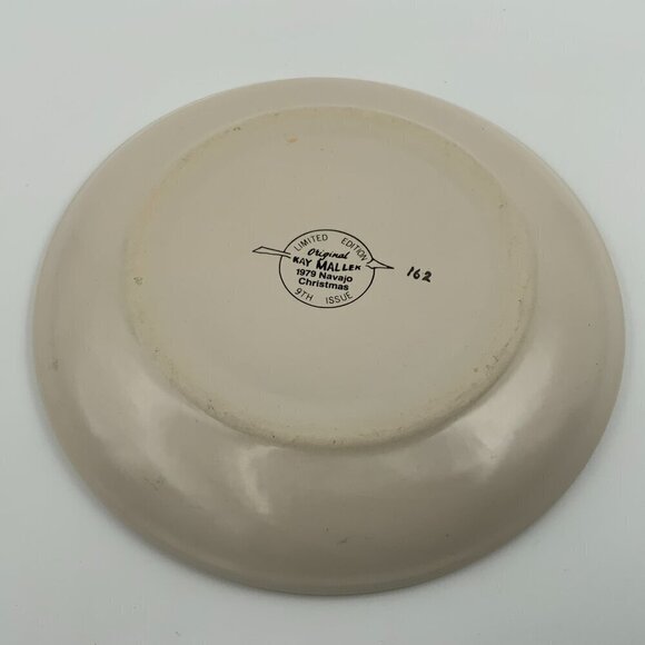 Vtg Navajo Christmas Plate Hand Painted Kay Mallek 1979 9th Issue Ltd Edition - Picture 2 of 7